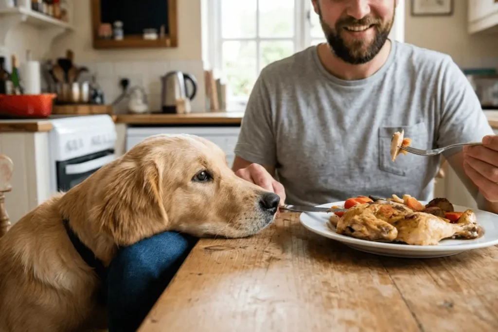 Como educar o seu cachorro a não pedir comida na mesa
