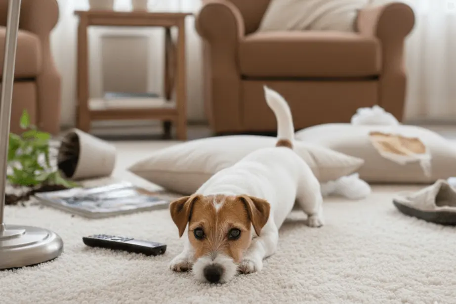 perro que destruye todo en casa - 3 consejos infalibles + bonus - cachorro que destruye todo en casa